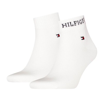 Tommy Hilfiger Strømper 2P Men Tab Quarter Socks Hvid Str 43/46 Herre