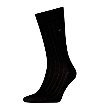 Tommy Hilfiger Strømper Premium Rib Crew Socks Sort Str 45/46 Herre