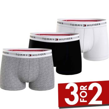Tommy Hilfiger 3P Signature Essential Cotton Trunk Sort/Hvid bomuld Large Herre