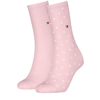 Tommy Hilfiger Strømper 2P Women Dot Sock Lyserosa Str 35/38 Dame