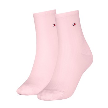 Tommy Hilfiger Strømper 2P Women Shine Short Socks Lyserosa Str 39/42 Dame
