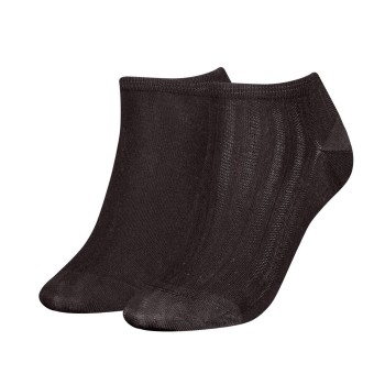 Tommy Hilfiger Strømper 2P Women Shine Sneaker Socks Sort Str 39/42 Dame
