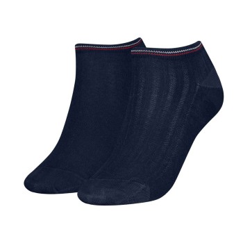 Tommy Hilfiger Strømper 2P Women Shine Sneaker Socks Marineblå Str 39/42 Dame