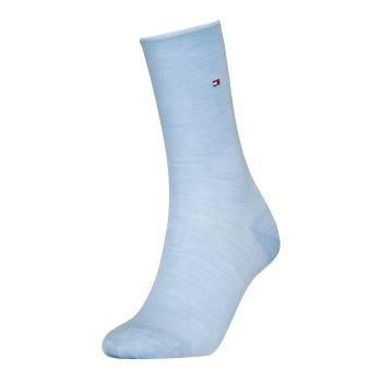 Tommy Hilfiger Tommy Hlfiger Women Roll Top Wool Socks Strømper Lyseblå Str 35/38 Dame