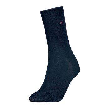 Tommy Hilfiger Tommy Hlfiger Women Roll Top Wool Socks Strømper Marineblå Str 39/42 Dame