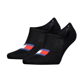 Tommy Hilfiger Tommy Uni TJ Flag Footie Socks Strømper 2P Sort Str 39/42