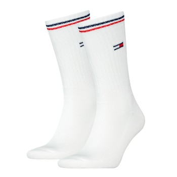 Tommy Hilfiger Tommy Uni TJ Iconic Crew Socks Strømper 2P Hvid Str 39/42