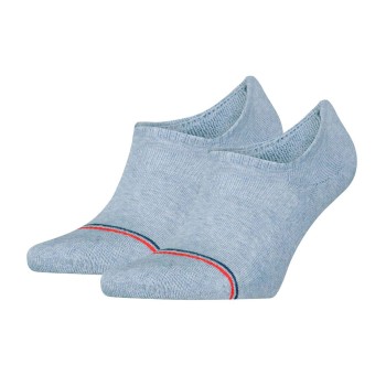 Tommy Hilfiger Tommy Uni TJ Iconic Footie Socks Strømper 2P Lyseblå bomuld Str 39/42