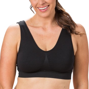 Trofé Trofe Heidi Wireless Bra Lounge BH Sort nylon Small Dame