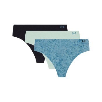 Under Armour Trusser 3P Pure Stretch Invisible Thong Blå/Grøn Large Dame