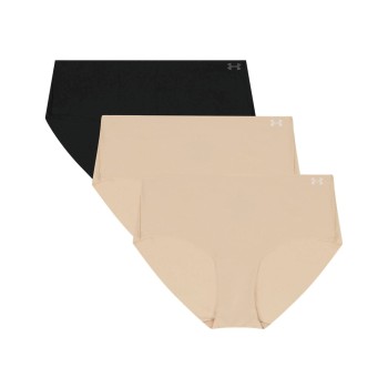 Under Armour Trusser 3P Pure Stretch No Show Hipster Sort m Beige Small Dame