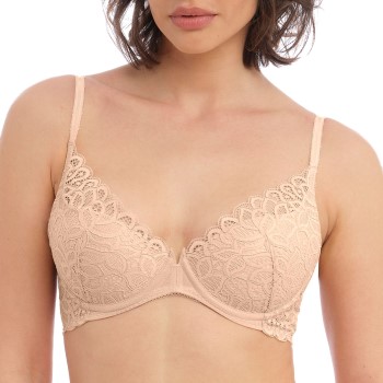 Wacoal BH Raffine Plunge Push Up Bra Beige B 75 Dame