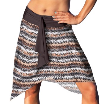 Wiki Puerto Rico Skirt Dress Brun mønstret nylon Small Dame