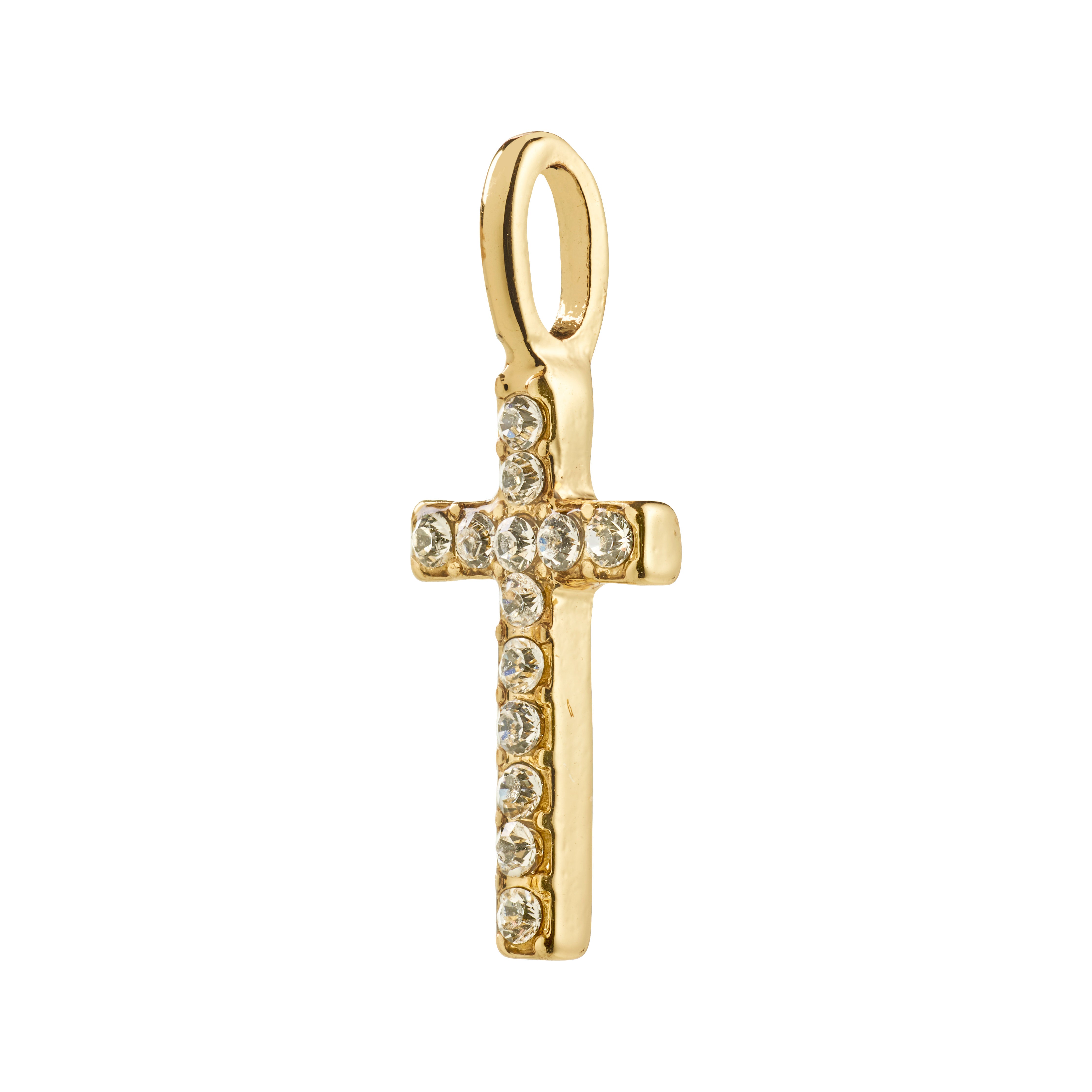 Pilgrim CHARM mini kors vedhæng guldbelagt