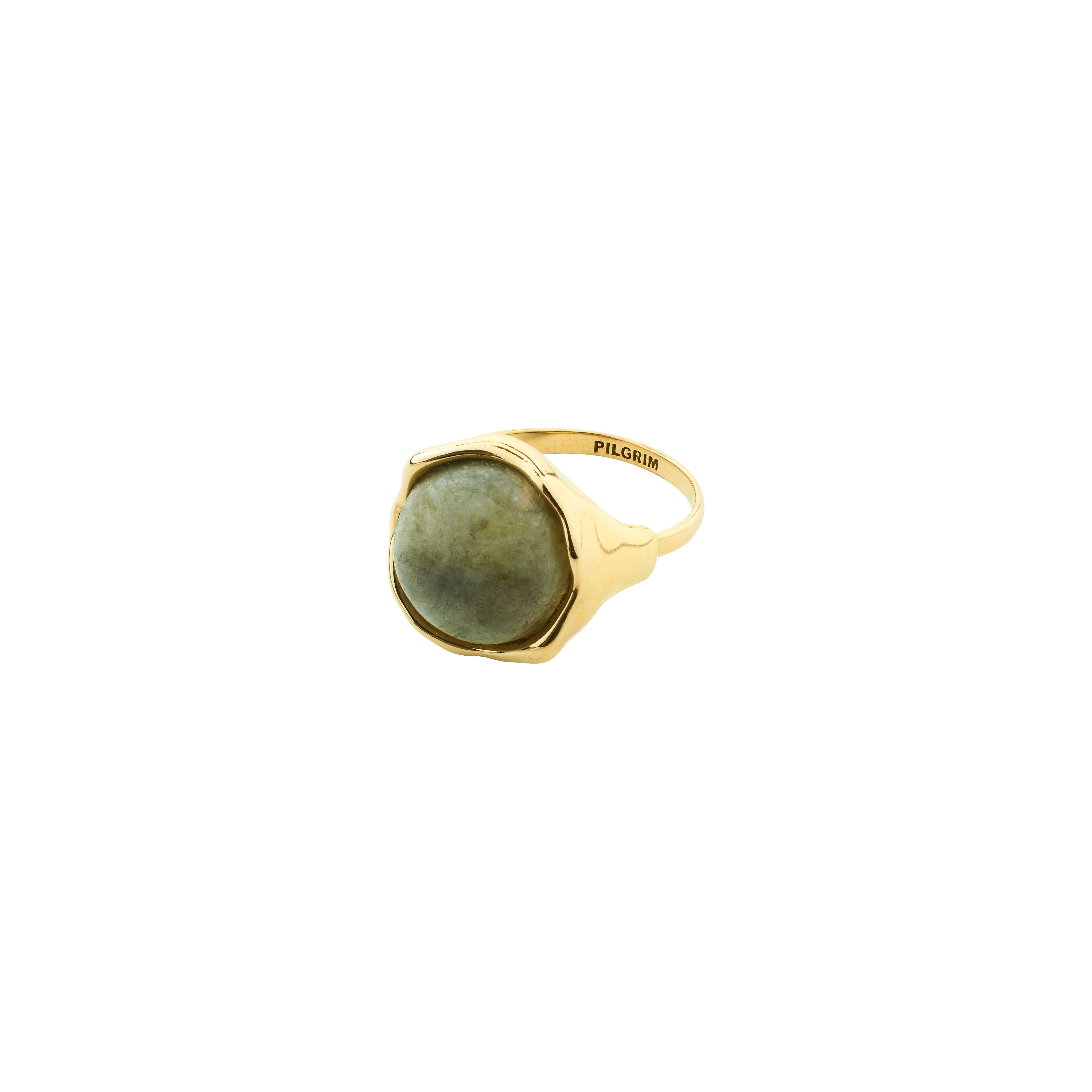 Pilgrim SORA ring guldbelagt/grøn
