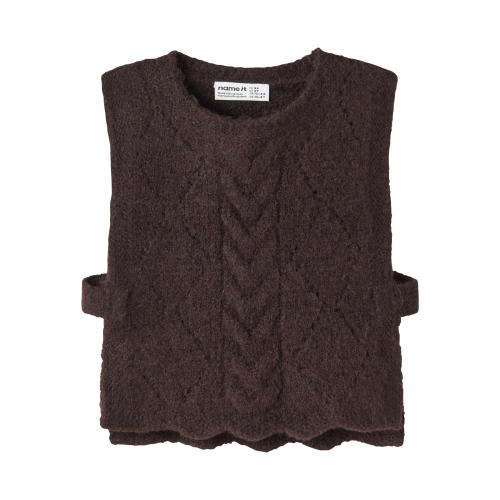 NAME IT Strik Vest Lea Chocolate Plum