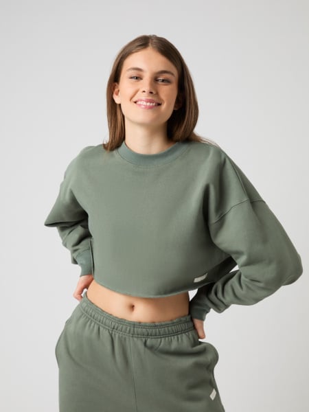 Björn Borg Studio Oversized Cropped Sweatshirt Grøn, L