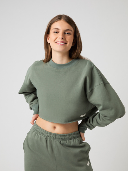 Björn Borg Studio Oversized Cropped Sweatshirt Grøn, XL