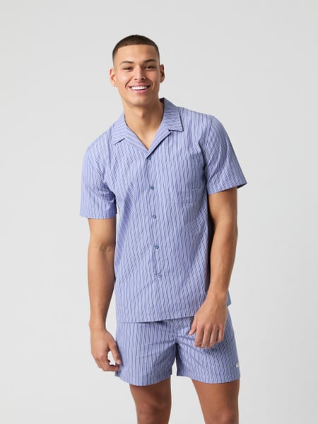 Björn Borg Thomas Mason Shortsleeve Pyjama Shirt Blå, M