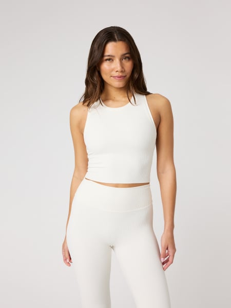 Björn Borg Studio Ribbed Cropped Tank Top Hvid, S