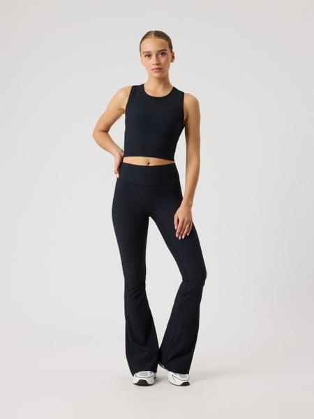 Björn Borg Studio Ribbed Flare Tights Regular Sort, XL