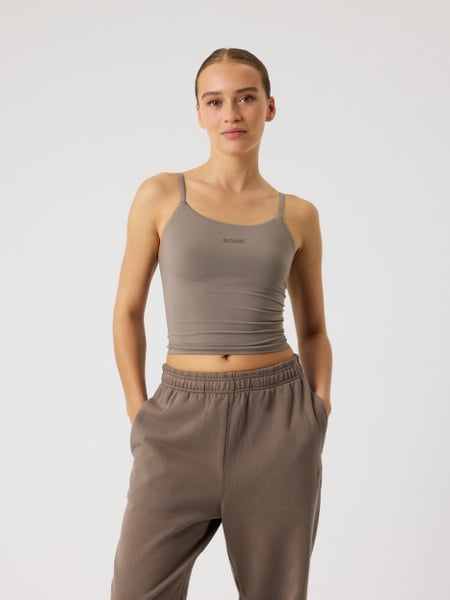 Björn Borg Studio Soft Cropped Tank Top Brun, L