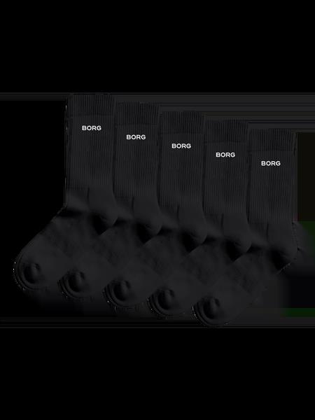 Björn Borg Essential Crew Socks 5-pack Sort, 43-46