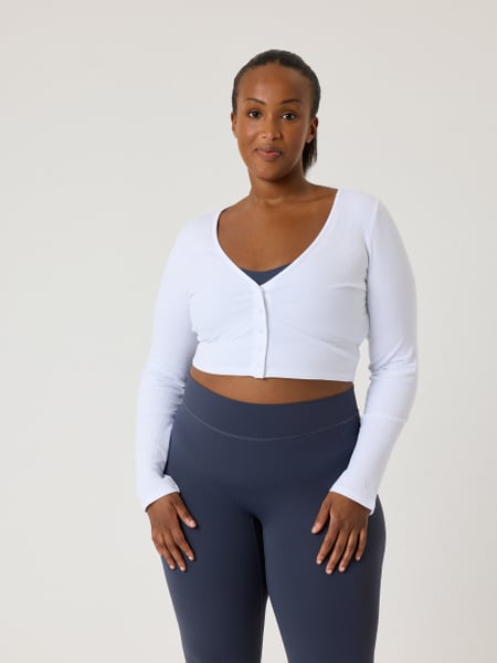 Björn Borg Alice Stenlöf Cropped Rib Cardigan Hvid, S