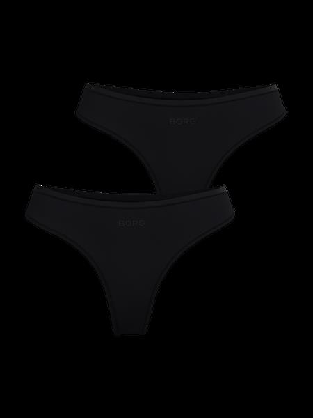 Björn Borg Soft Touch Thongs 2-pack Sort, S