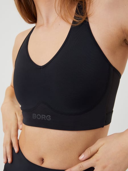 Björn Borg Borg Mid V Support Sports Bra Sort, XS