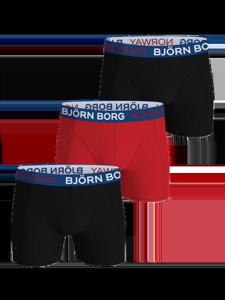 Björn Borg Cotton Stretch Boxers Norway 3-pack Sort, XXL