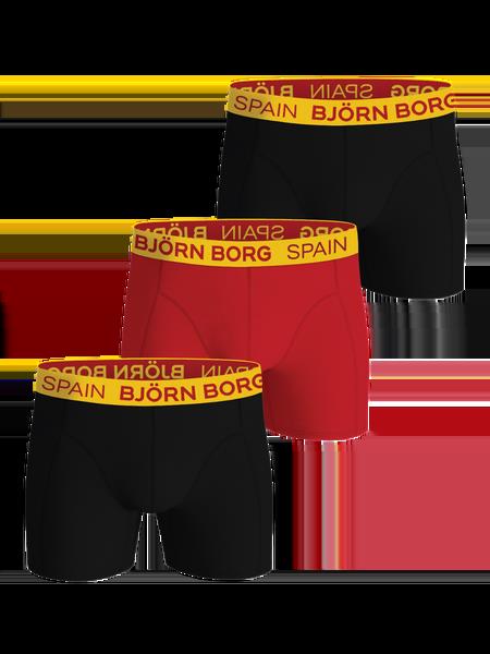 Björn Borg Cotton Stretch Boxers Spain 3-pack Sort, XXL