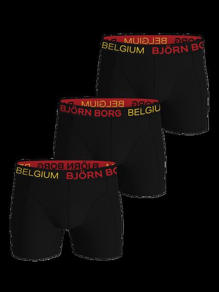 Björn Borg Cotton Stretch Boxers Belgium 3-pack Sort, XXL
