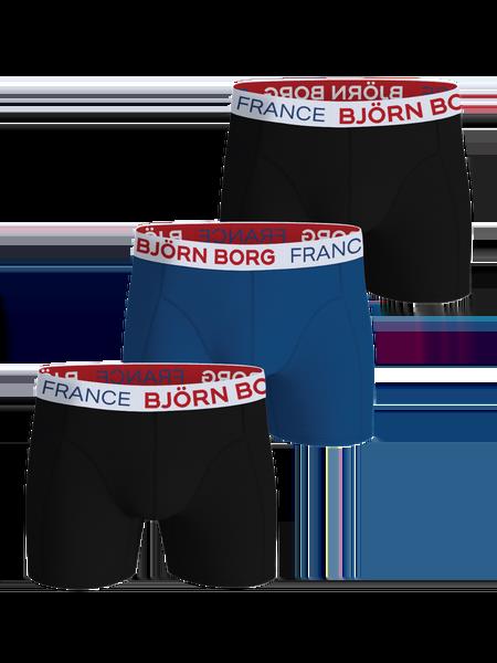Björn Borg Cotton Stretch Boxers France 3-pack Sort, XXL