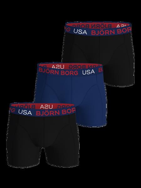 Björn Borg Cotton Stretch Boxers Usa 3-pack Sort, XXL