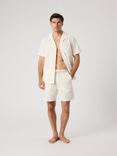 Björn Borg Borg Seersucker Resort Shirt Hvid, L