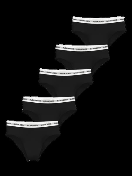 Björn Borg Logo Highwaist Briefs 5-pack Sort, XXL