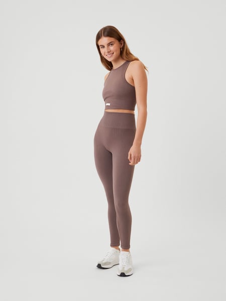 Björn Borg Studio Seamless Rib Tights Brun, XS
