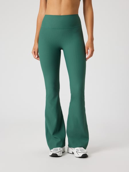 Björn Borg Studio Ribbed Flare Tights Regular Grøn, L
