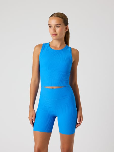Björn Borg Studio Ribbed Cropped Tank Top Blå, XL