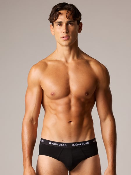 Björn Borg Cotton Stretch Briefs 3-pack Sort, XL