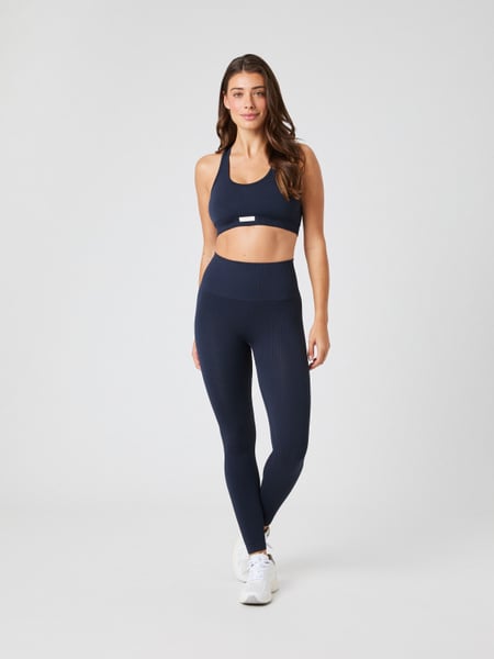 Björn Borg Studio Seamless Ribbed Tights Marineblå, XL