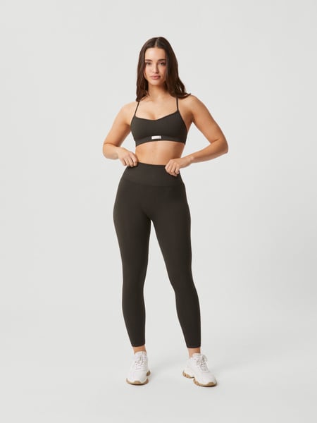 Björn Borg Studio Seamless Ribbed Tights Grøn, XL