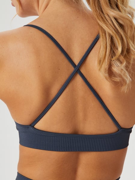Björn Borg Studio Seamless Ribbed Strap Bra Marineblå, LXL