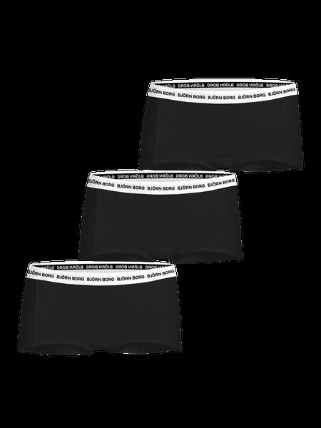 Björn Borg Cotton Stretch Logo Boxers Shorts 3-pack Sort, 122-128
