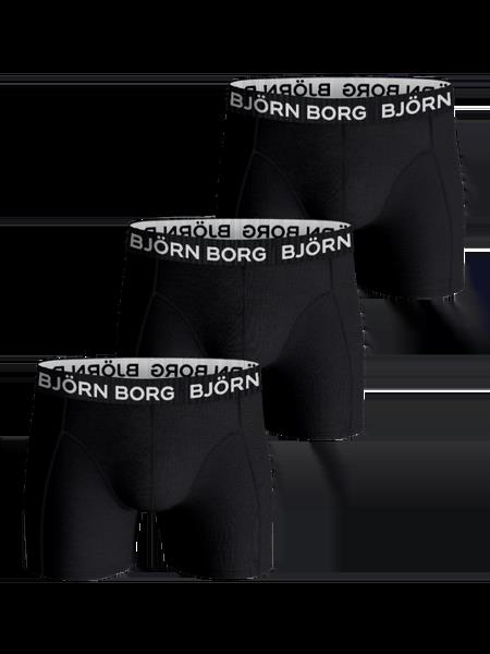Björn Borg Cotton Stretch Boxers 3-pack Sort, 146-152