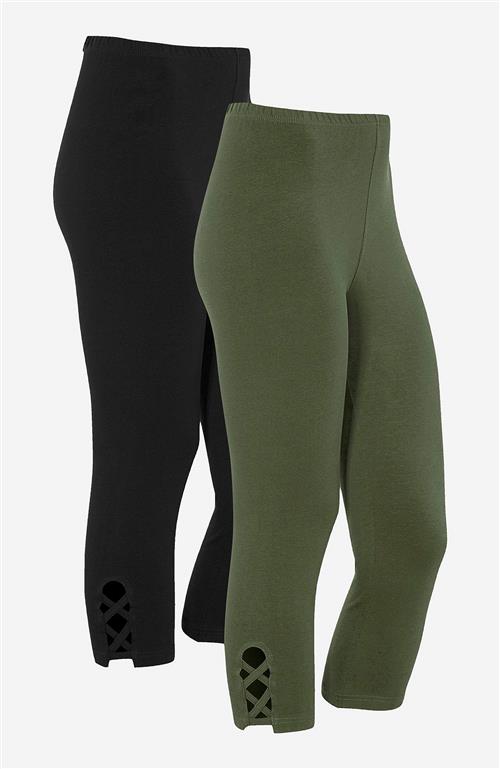 Cellbes of Sweden Capri leggings med dejlige detaljer 2-pack