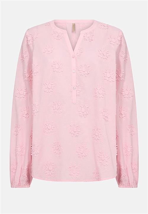 Soyaconcept Bomuldsbluse med blomsterapplikationer