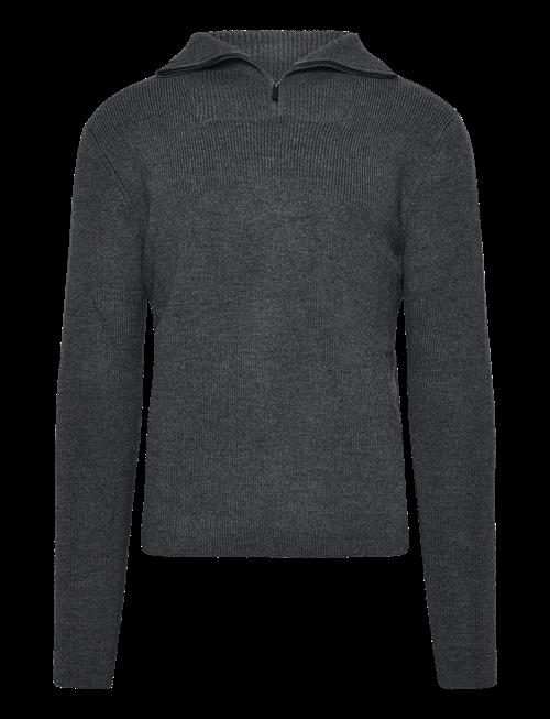Knowledge Cotton Apparel | 1/2 Neck Zip Merino Wool Rib Knit - | XL