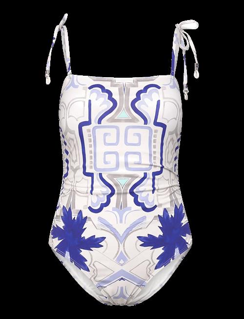 Malina | Fern Tie Shoulder Printed Swimsuit | L